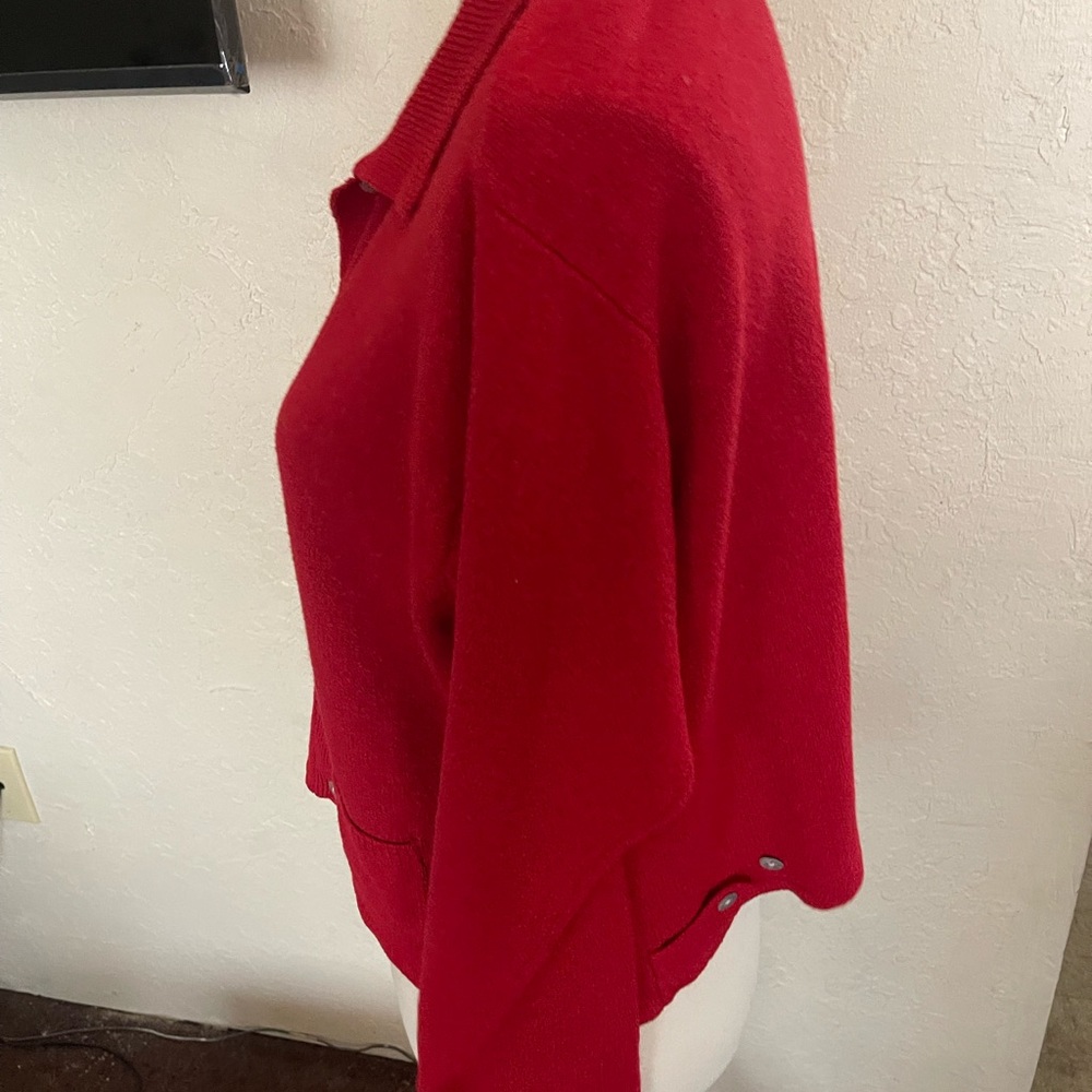 Red Button-Up Cardigan - Picture 4 of 8